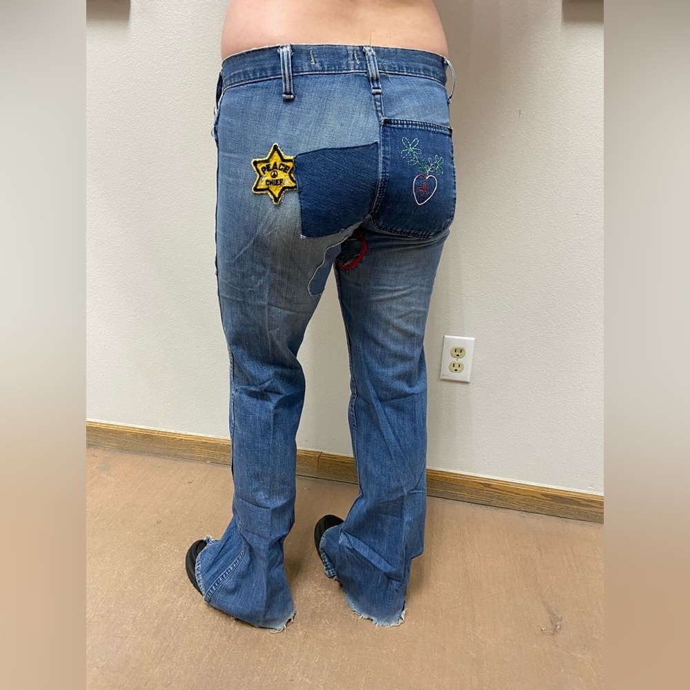 VTG 70s Landlubber Patchwork Wide Leg Jeans